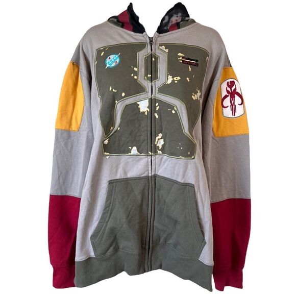 Star Wars Boba Fett Hoodie - Green, Gray, Red, Yellow - Picture 1 of 15